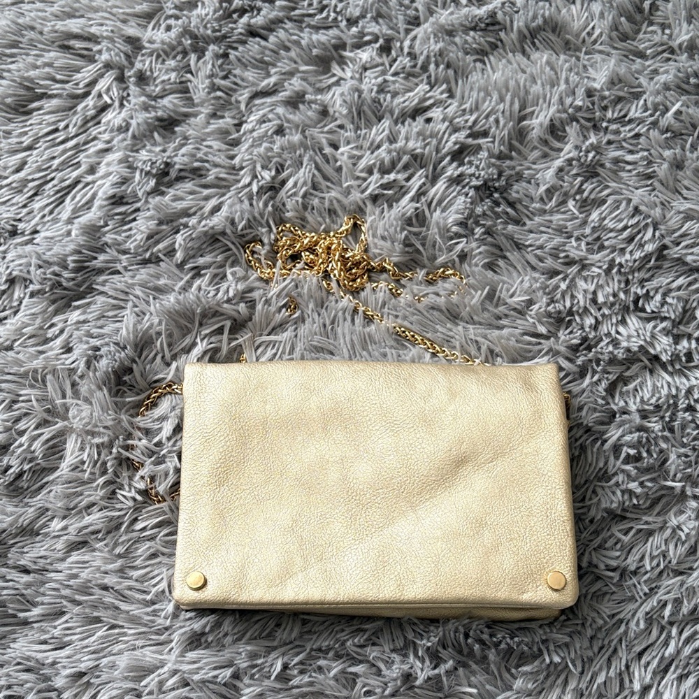 Street Level Metallic Crossbody Bag with Chain